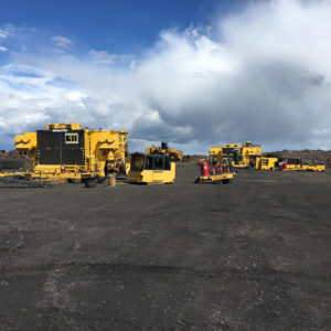 Global relocation project of Komatsu 830E, components on site
