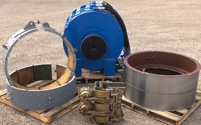 Oil and Gas brake components including baylor eddy current brakes, caliper brakes and friction material