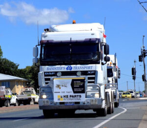 H-E Parts Banner on Truck